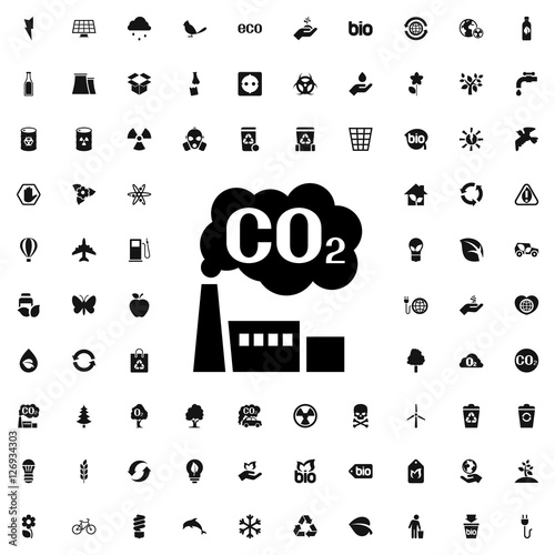 CO2 factory icon illustration