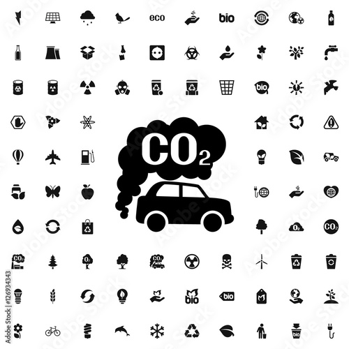 CO2 car icon illustration