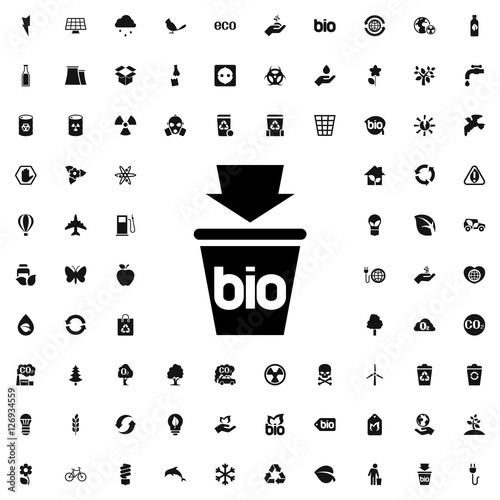 bio trash icon illustration