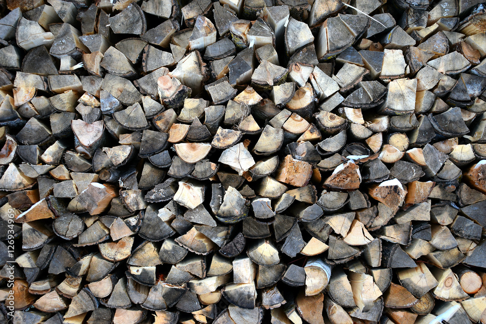 Naklejka premium Full frame of firewood