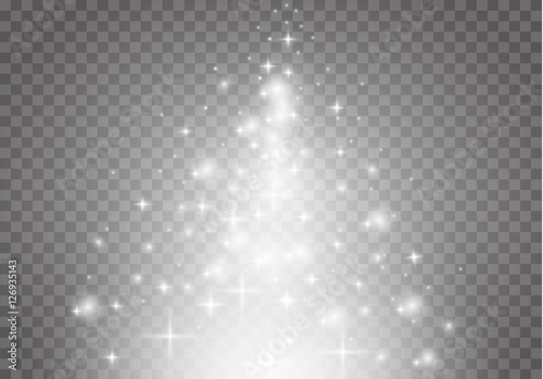 Vector glowing stars, lights and sparkles. Transparent effects