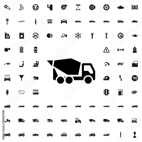 concrete mixer icon illustration