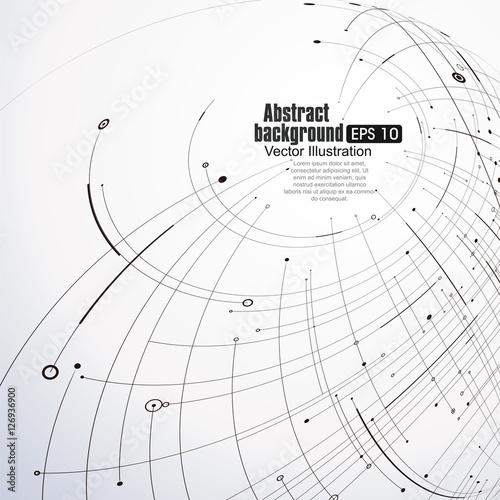 Point and curve constructed the sphere wireframe, technological sense abstract illustration.