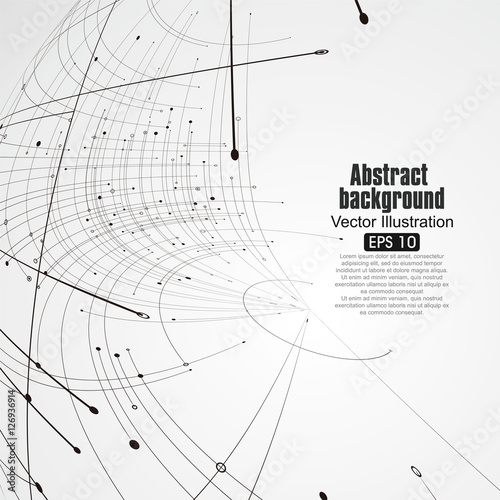 Point and curve constructed the sphere wireframe, technological sense abstract illustration.