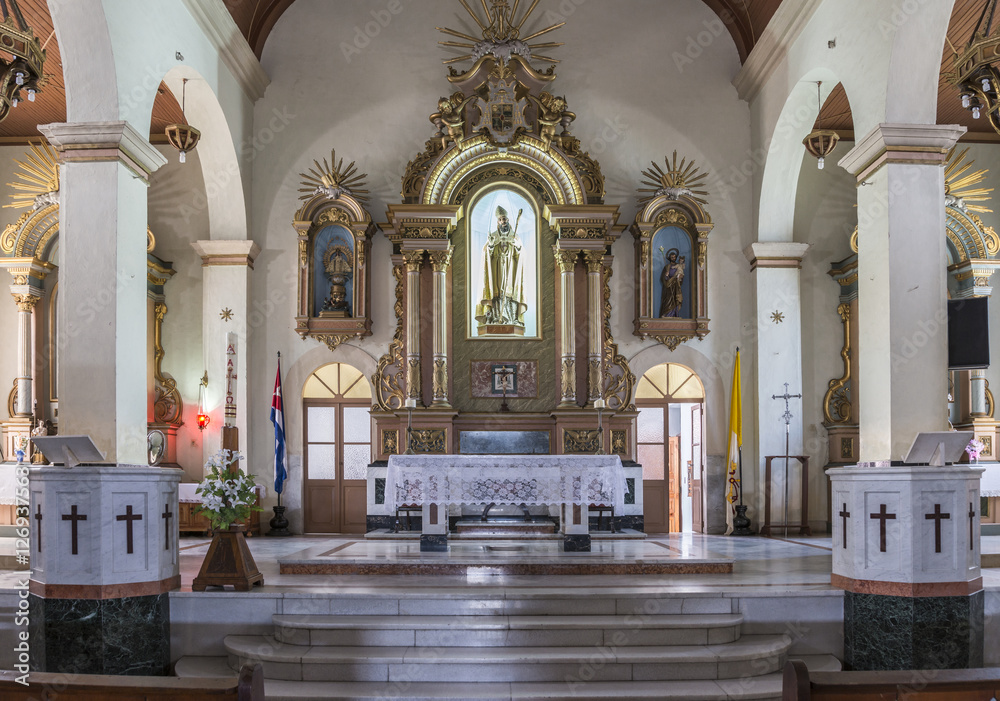 Kuba, Pinar del Rio; Innenaufnahme in der historischen Kathedrale  