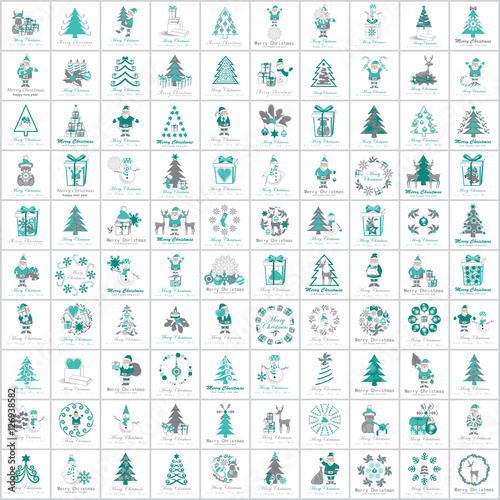Christmas Icons Set -Isolated On White Background.Vector Illustration,Graphic Design.For Web,Websites,App,Print,Presentation Templates,Mobile Applications And Promotional Materials, Hand Drawn