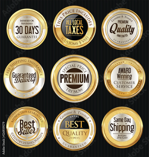 Sale luxury golden labels collection 