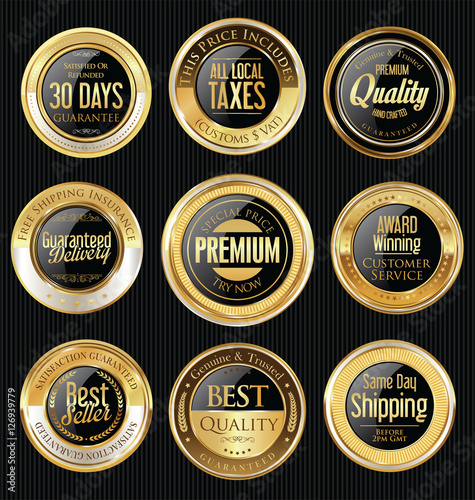 Sale luxury golden labels collection 