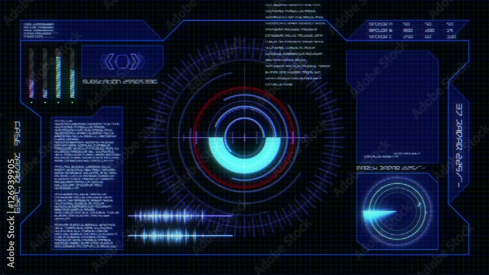 Futuristic virtual user interface HUD Blue Futuristic virtual user interface HUD Blue