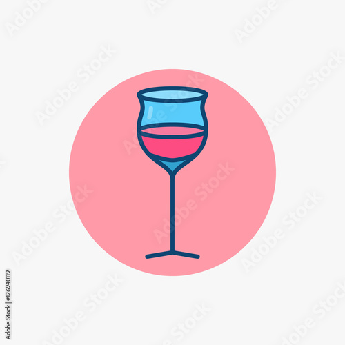 Wine glass colored icon