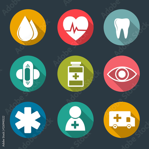 healthcare icons set vector