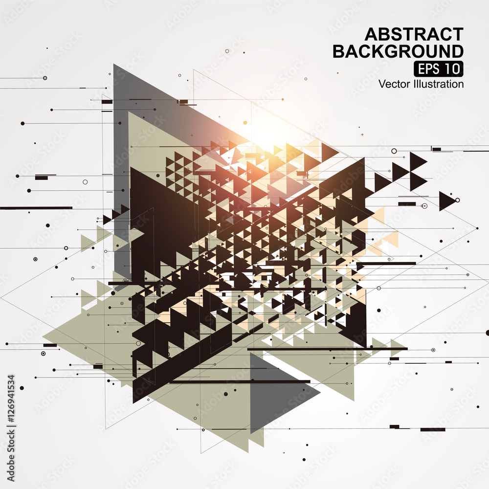 Naklejka premium Point, line, surface composition of abstract graphics, Vector illustration.