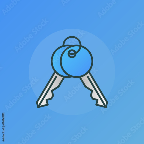 Door keys blue sign