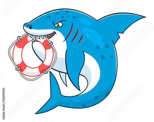 Cartoon shark keeps lifeline