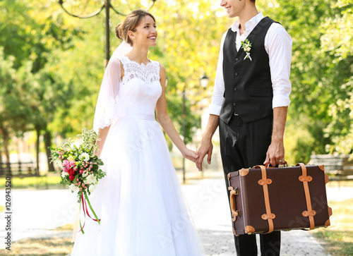 Groom and bride with vintag...