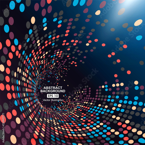 Consisting of colorful little, radial graphics, abstract background.