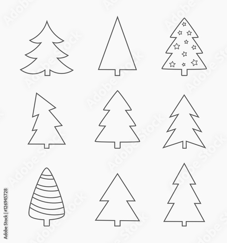Christmas trees line set