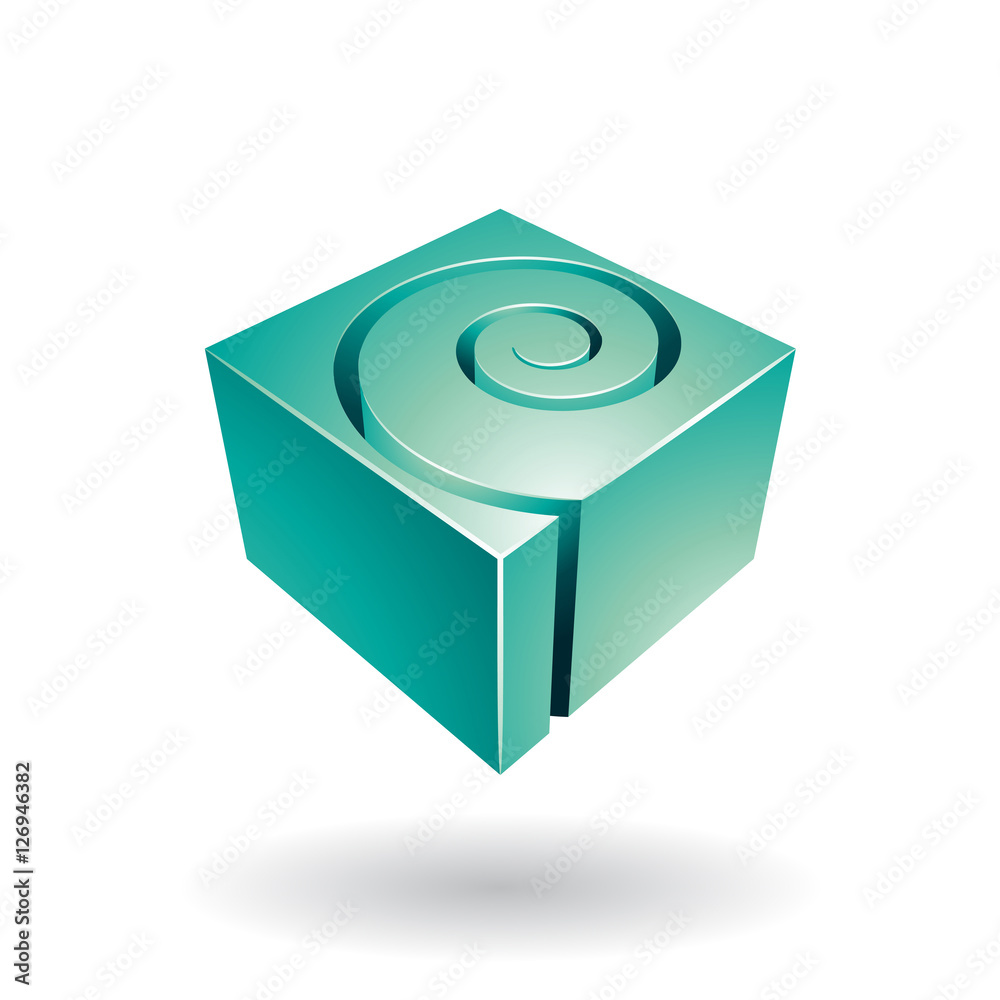 Cubical Spiral Shape Abstract Icon Cubical Spiral Shape Abstract Icon