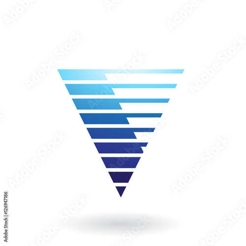 Abstract Striped Symbol of Letter V