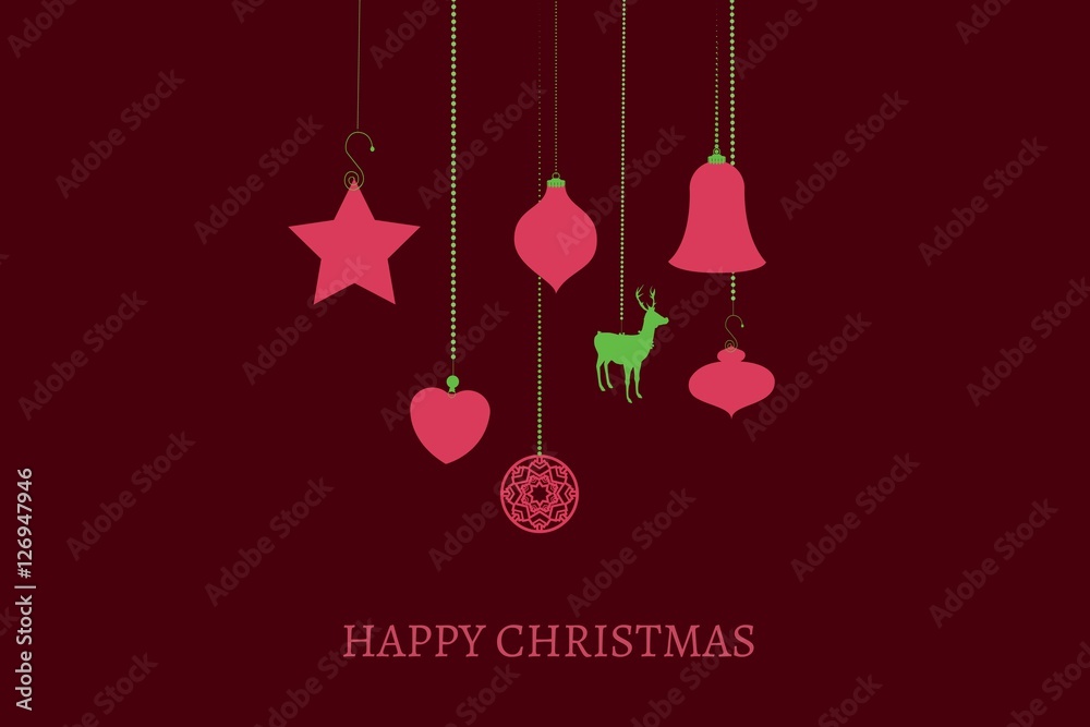 Christmas Message and Decoration on Brown Background Design