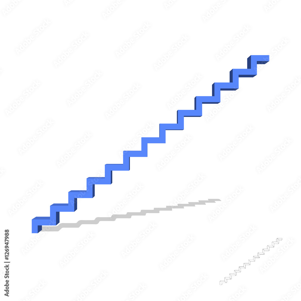 Stairway. Isolated on white. 3d Vector illustration. Stairway. Isolated on white. 3d Vector illustration.