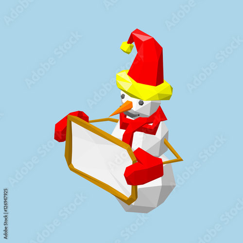 Polygonal snowman shows bla...