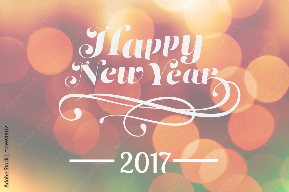 Naklejka premium New Year Message on Blurry Background Design