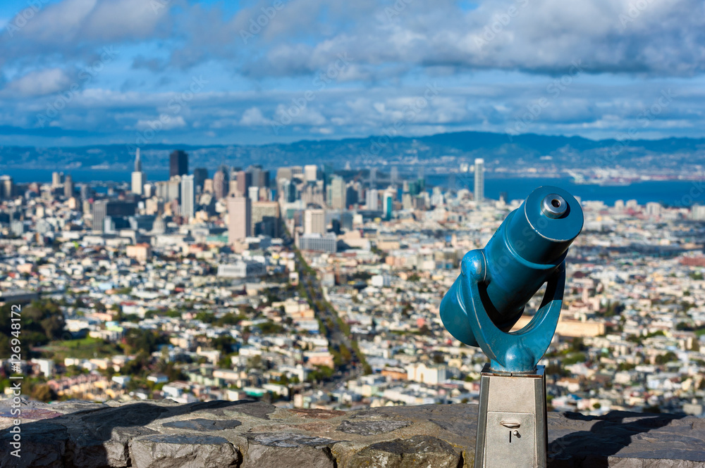 Coin-operated Binoculars at Twin Peaks, San Francisco, Calfornia, USA