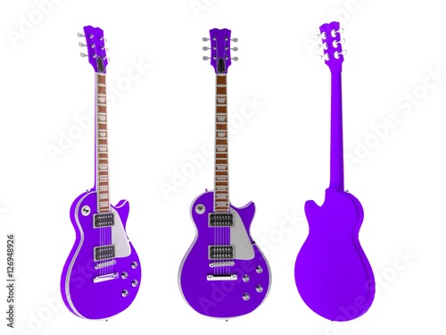 Wallpaper Mural Purple 3d render guitar isolated Torontodigital.ca
