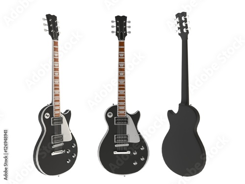 Wallpaper Mural Blakc 3d render guitar isolated Torontodigital.ca