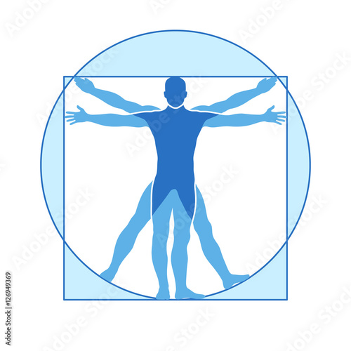 Human body vector icon of vitruvian man photo