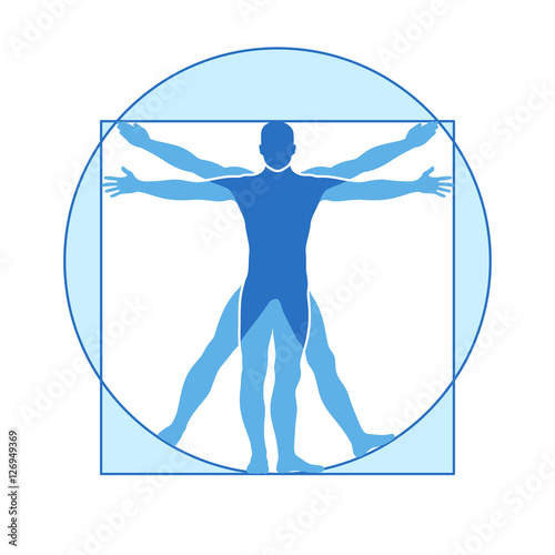 Human body vector icon of vitruvian man