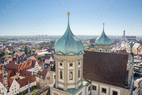 Looking down on Augsburg, seen from the Perlach Tower photo