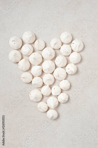 Heart of white meringues