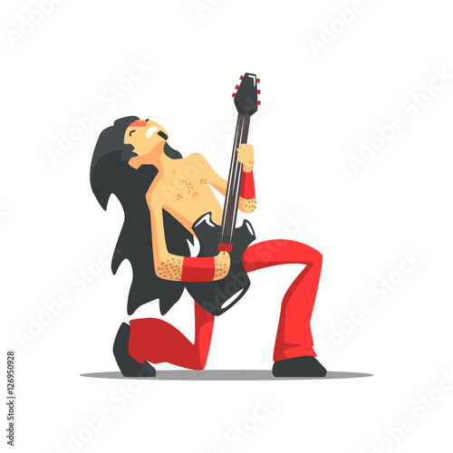 Rock Band Member Funny Character Ecstatic On Stage