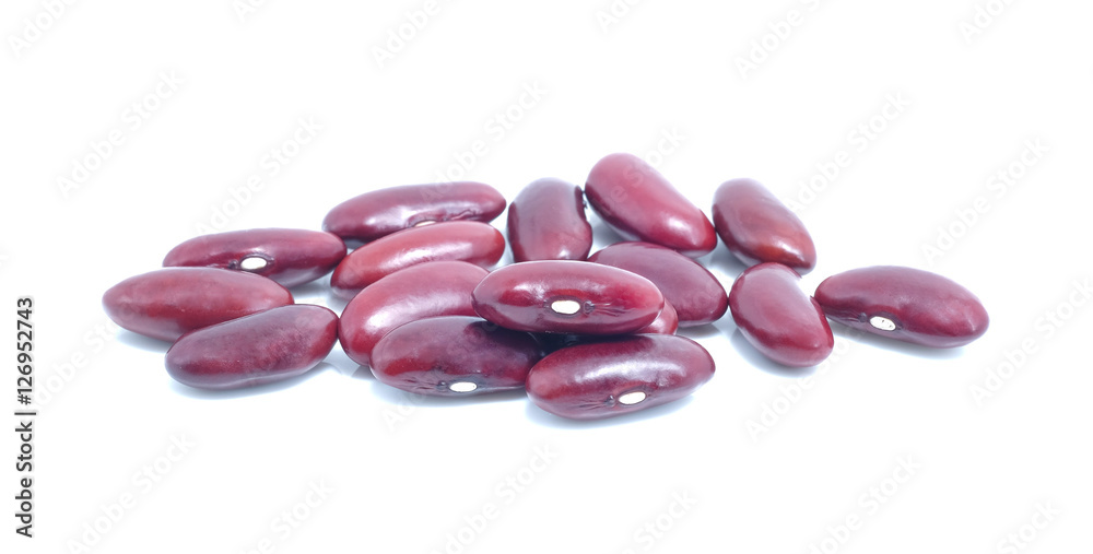Closeup red beans on white background. Closeup red beans on white background.