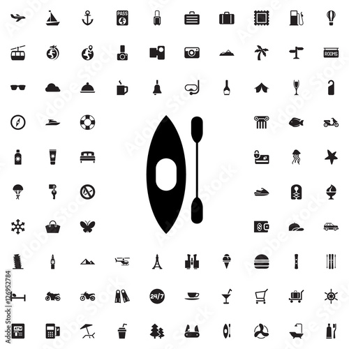rowing boat icon illustration