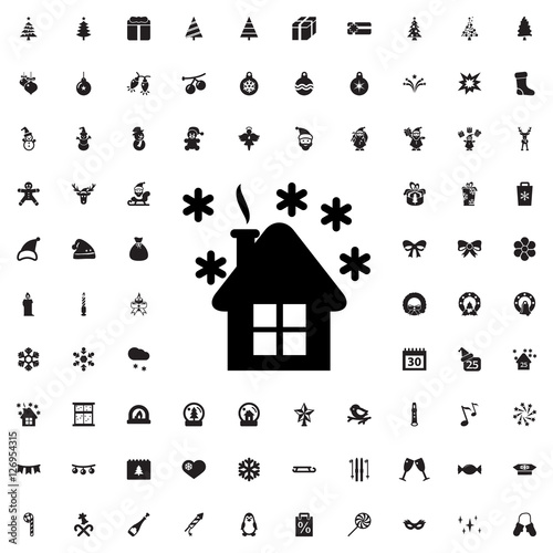 Snowing icon illustration