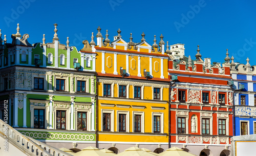 Houses on Great Market Square in Zamosc - Poland