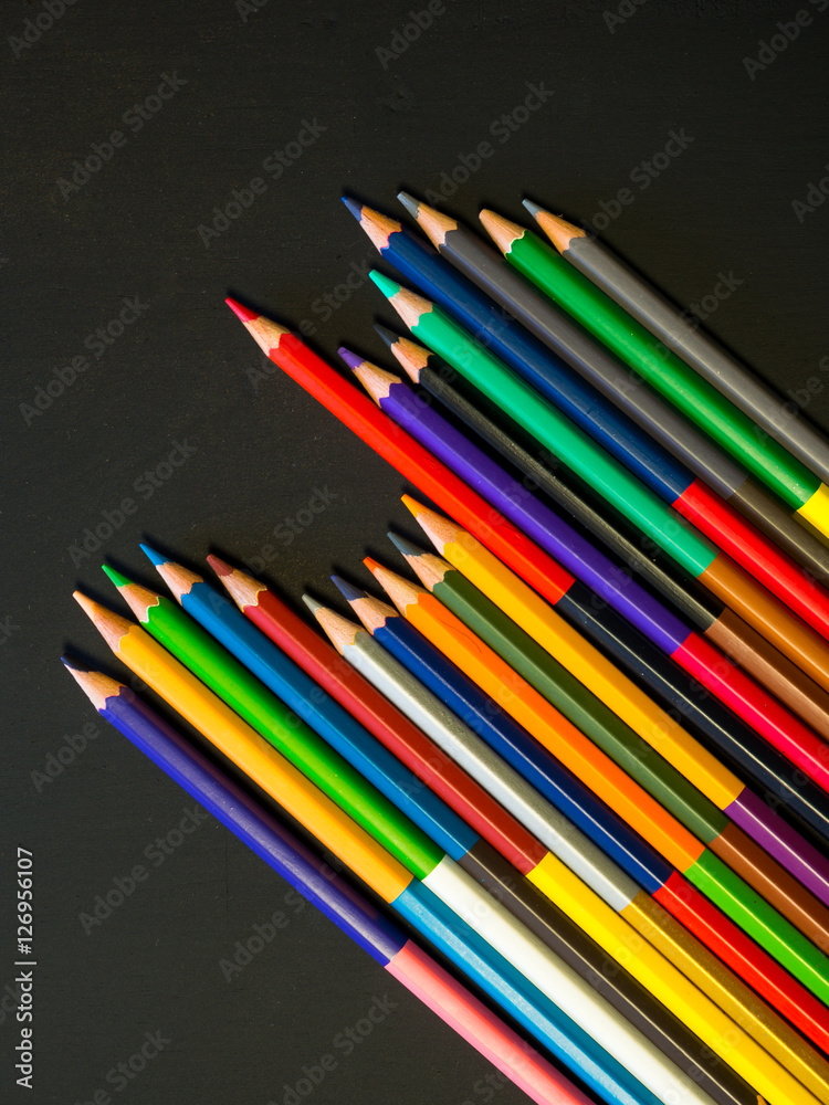 Row of colorful pencils Row of colorful pencils