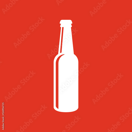 Bottle of beer icon. Beer and pub, bar symbol. UI. Web. Logo. Sign. Flat design. App.Stock