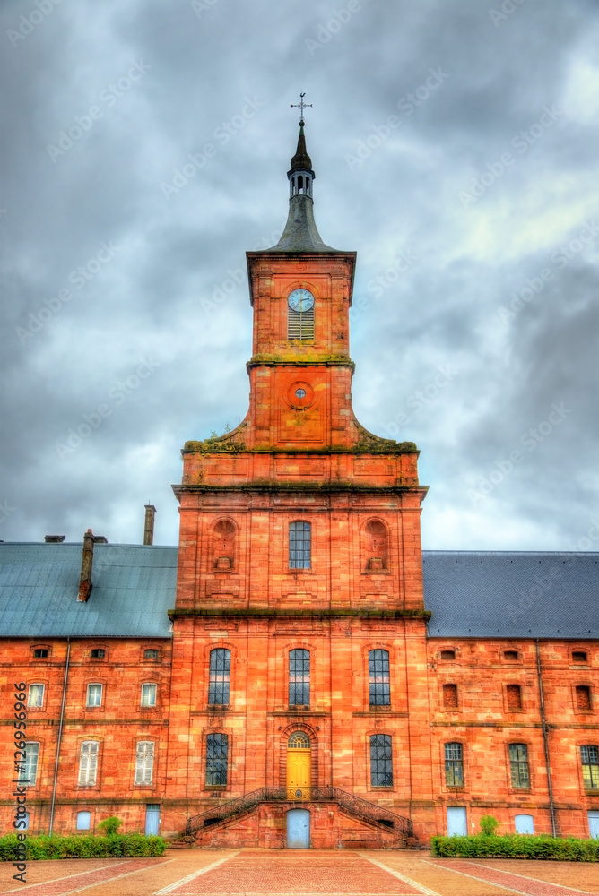Fototapeta premium View of Moyenmoutier Abbey in the Vosges Department - France