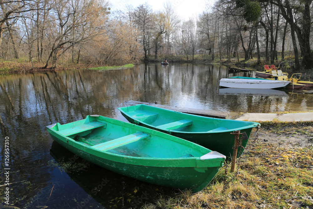 boats on river in park