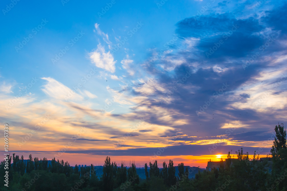 landscape with dramatic light