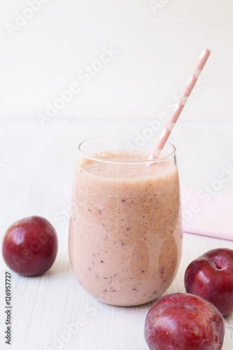 Healthy plum fruit smoothie