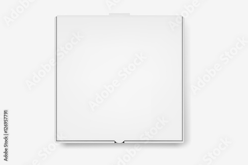 Vector white pizza box.