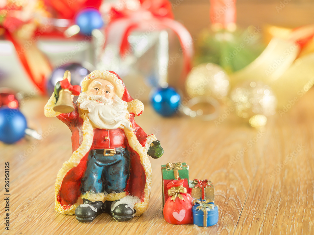 Santa Claus and gifts for happy festival Santa Claus and gifts for happy festival