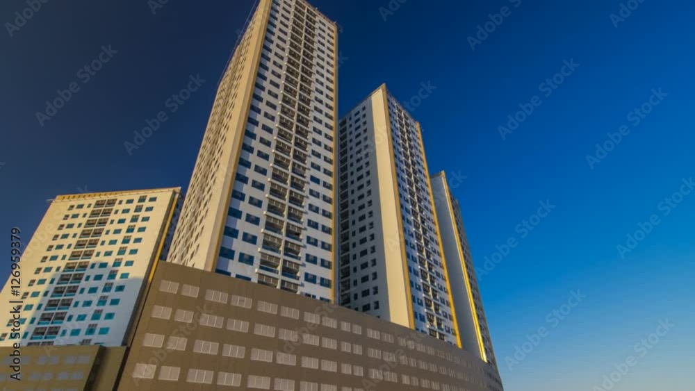 Modern new towers in Ajman timelapse hyperlapse. Cityscape of Ajman. Modern new towers in Ajman timelapse hyperlapse. Cityscape of Ajman.