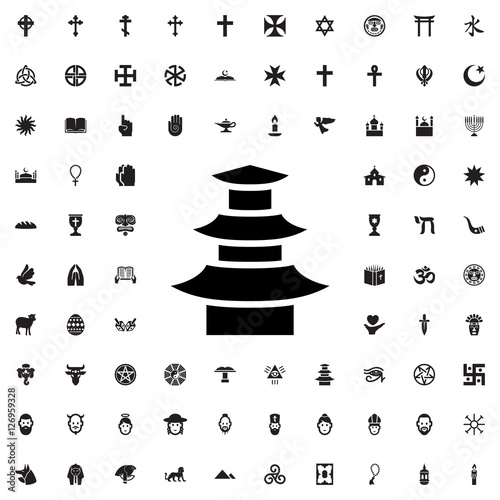 asian temple icon illustration