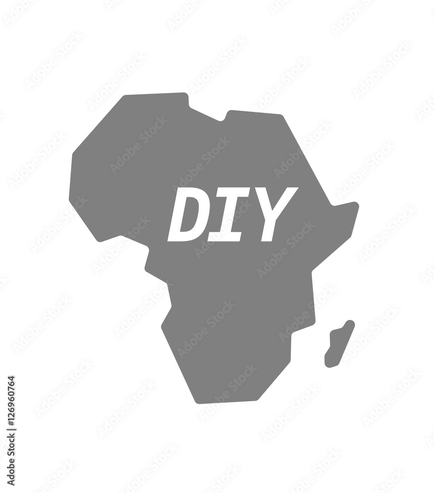 Isolated Africa map with the text DIY Isolated Africa map with the text DIY
